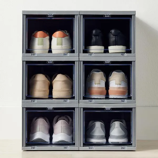Best Value Case of 6 X-Large Drop-Front Shoe Box Grey