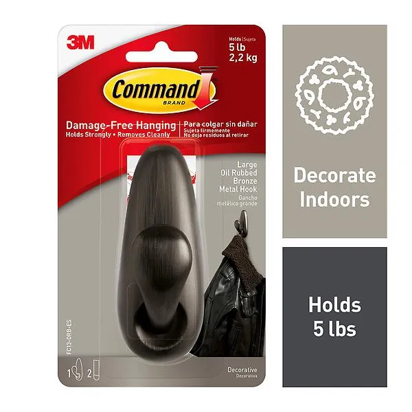 Command Large Classic Hook Oil Rubbed Bronze