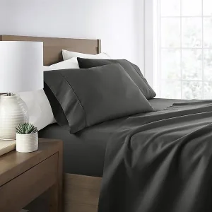 Full 4-Pc. Microfiber Solid Sheet Set Grey