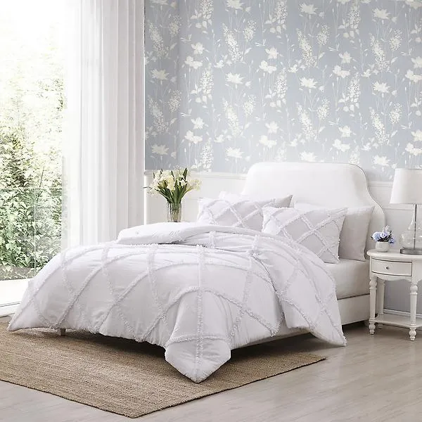 Laura Ashley Twin 3-Pc. Comforter Set White