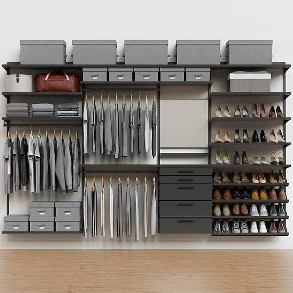 Décor+ by Elfa 11' Closet Matte Grey & Grey