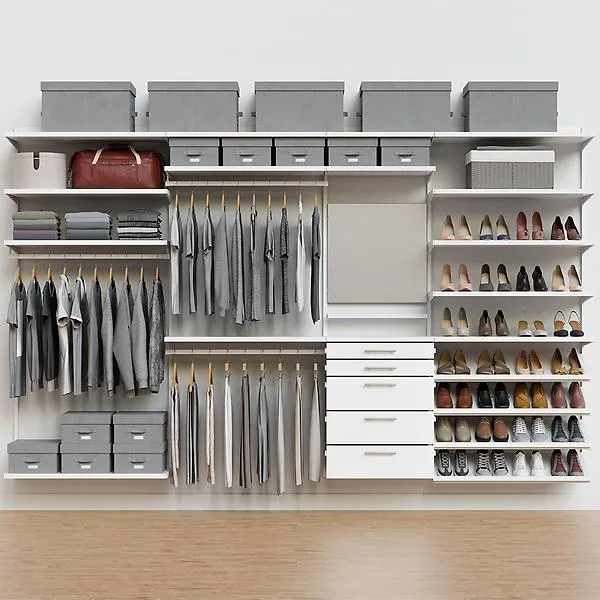 Décor+ by Elfa 11' Closet Matte White & White