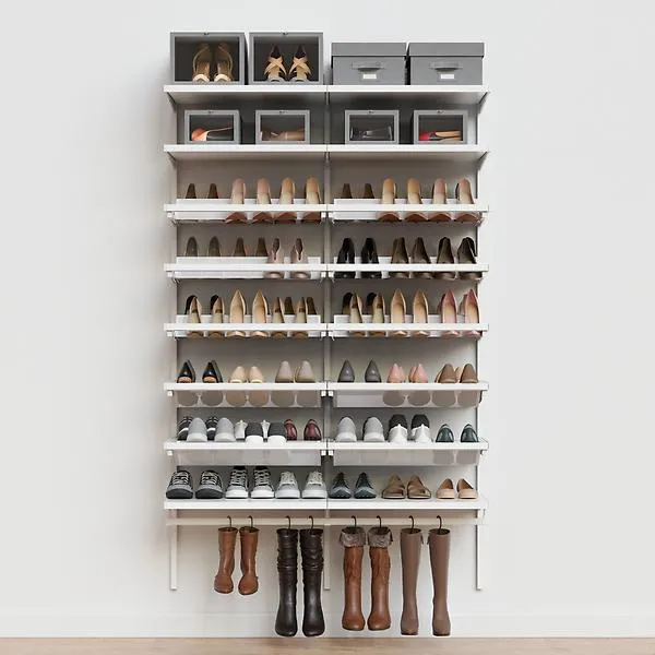 Décor+ by Elfa 4' Shoe Wall Matte White & White