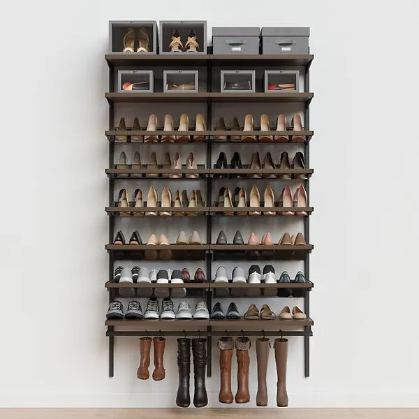 Décor+ by Elfa 4' Shoe Wall Mt Grey & St Birch