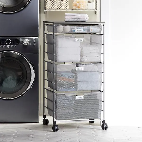 Drawer Unit Laundry Sorter Platinum & Grey
