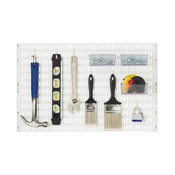 White Elfa Utility Pegboard Starter Kit