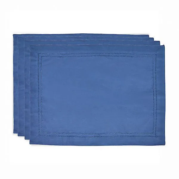 14X20 PMAT HEMSTITCH BLUE ST/4 Blue/Navy