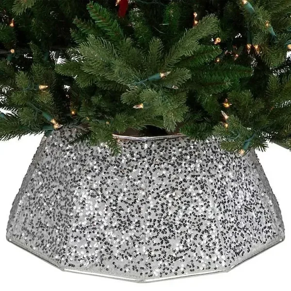 Silver Sequins Hexagonal Christmas Tree Collar