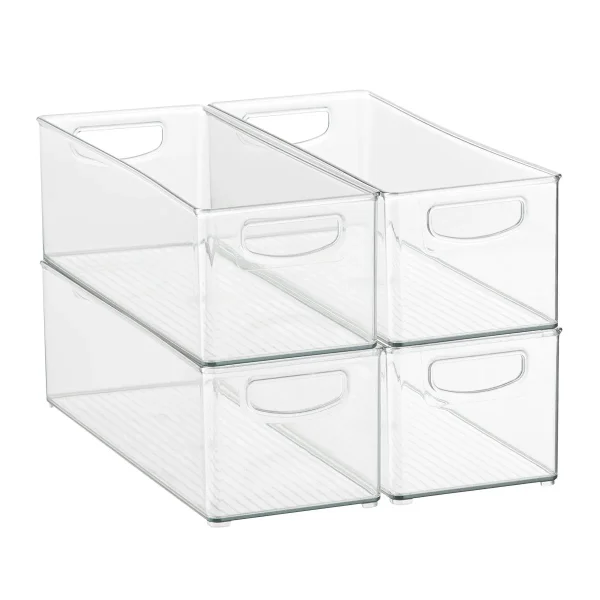 Case of 4 Linus Large Deep Drawer Bin Clear