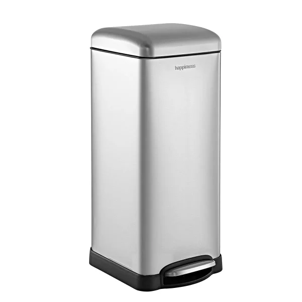 Happimess Platinum Silver Betty Retro Step-Open Trash 8-Gallon