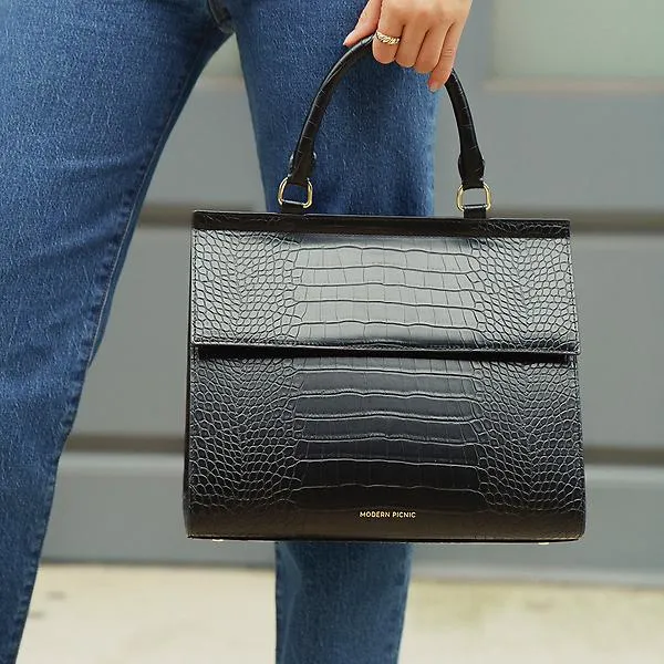 Modern Picnic Large Croc Luncher Black