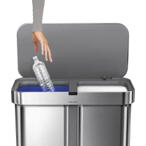 simplehuman 15 gal./58 ltr. Rectangular Dual Sensor Trash Can