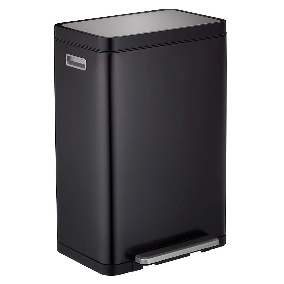 The Container Store 12 gal./45 ltr. Rectangular Step Can Black