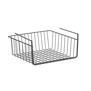 The Container Store Medium Undershelf Basket Black