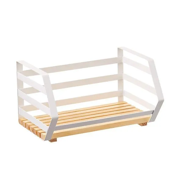 The Container Store Small Stacking Open Front Bin Pine & Steel