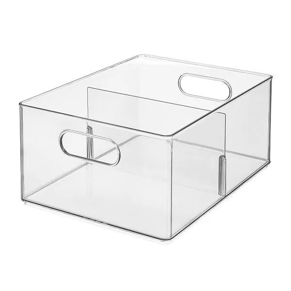 THE HOME EDIT Divided All-Purpose Bin Clear