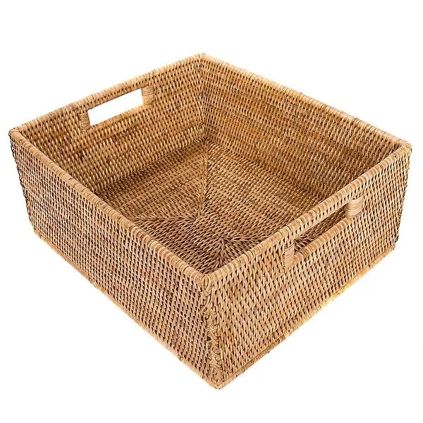 Artifacts Trading Company Rattan Rectangular Basket Honey Brown