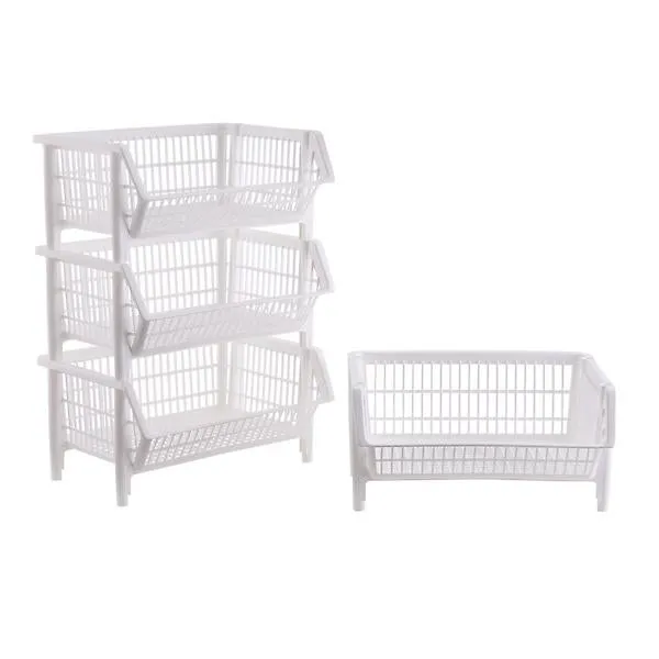 Case of 4 Our Large Stack Baskets White