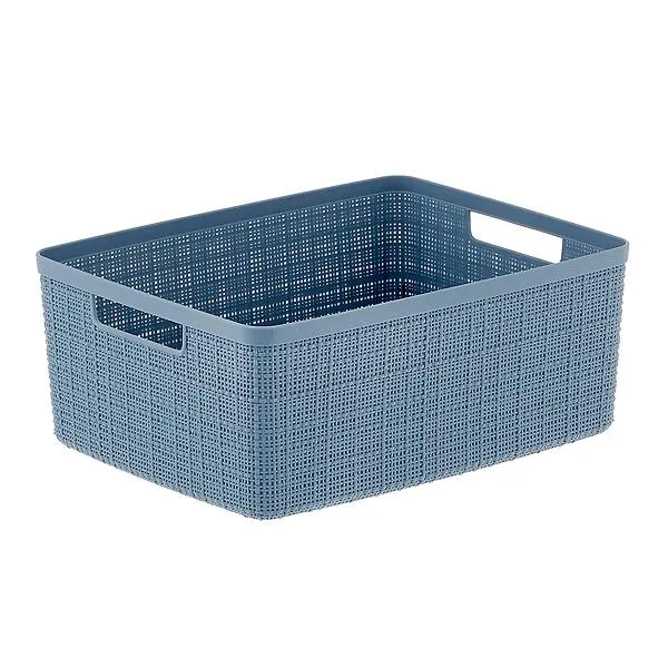 Curver Medium Jute Plastic Bin Denim Blue