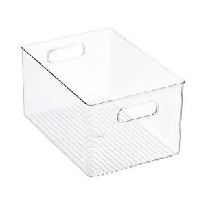 iDesign Linus Large Rectangle Storage Bin Clear